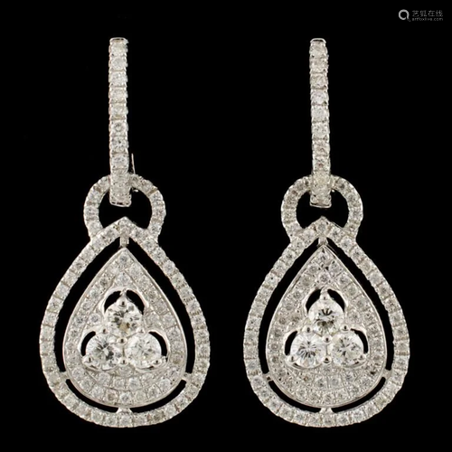 14K Gold 1.28ctw Diamond Earrings