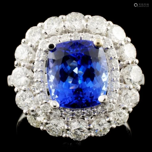 18K Gold 3.53ct Tanzanite 1.74ctw Diamond Ring