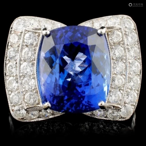 18K White Gold 6.95ct Tanzanite & 1.27ctw Diamond