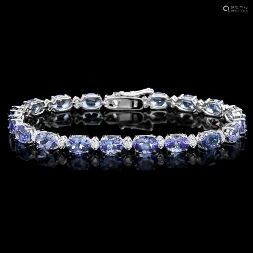 `14k Gold 14.00ct Tanzanite & 1.00ct Diamond Brace