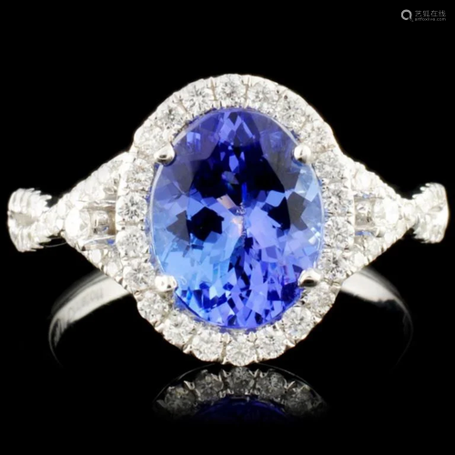 18K Gold 2.04ct Tanzanite & 0.45ctw Diamond Ring