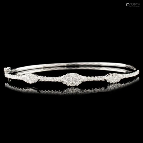 14K Gold 0.97ctw Diamond Bangle