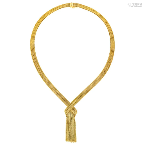 Marcus & Co. Gold Mesh Fringe Necklace