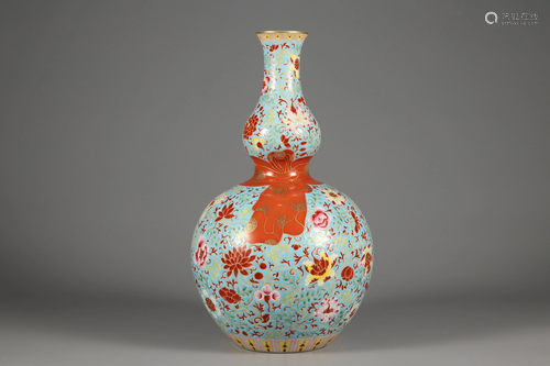 Falangcai 'Flower' Double Gourd Vase