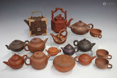 A collection of Chinese Yixing stoneware, mostly 20th centur...