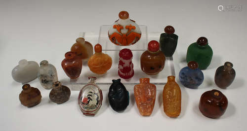 A collection of nineteen Chinese snuff bottles, mostly 20th ...