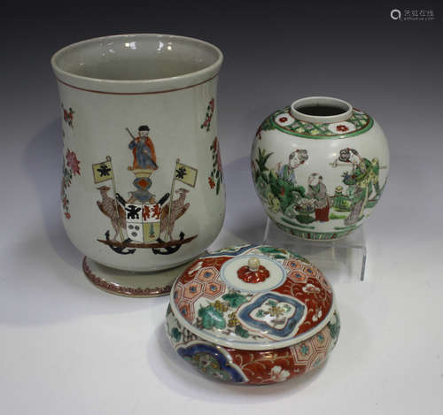 A Chinese famille verte porcelain ginger jar, early 20th cen...