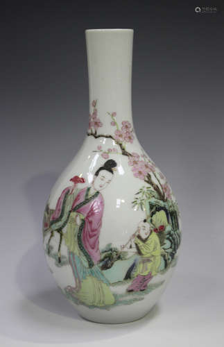 A Chinese famille rose porcelain bottle vase, mark of Yongzh...