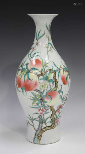 A Chinese famille rose porcelain vase, mark of Yongzheng but...