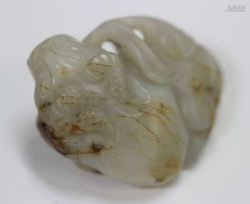 A Chinese carved jade pendant, probably late Qing dynasty, m...