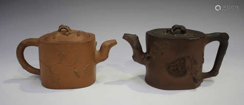 Two Chinese Yixing stoneware teapots and covers, late Qing d...