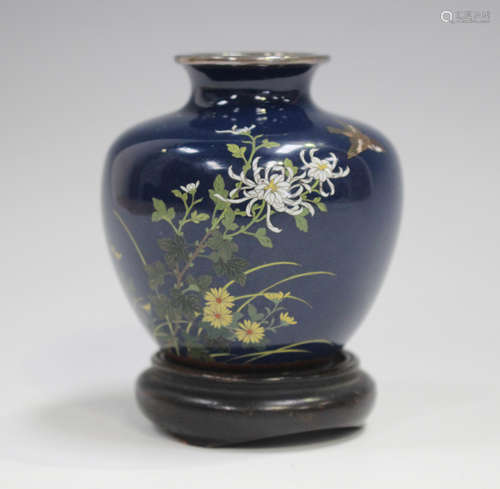 A Japanese cloisonné vase by Hayashi Kodenji, Meiji period, ...