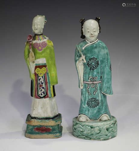 Two Chinese famille rose export porcelain immortals, Qianlon...