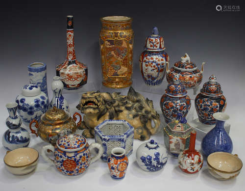 A collection of Japanese pottery, Meiji period and later, in...