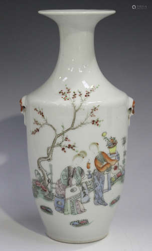 A Chinese famille rose porcelain vase, Republic period, the ...