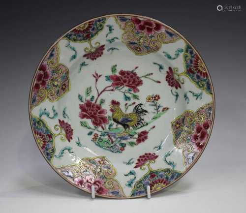 A Chinese famille rose export porcelain plate, Yongzheng per...