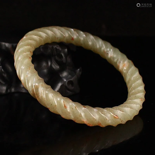 Inside Diameter 55 MM Chinese Hetian Jade Bracelet