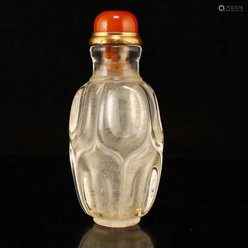 Superb Chinese Natural Crystal Snuff Bottle