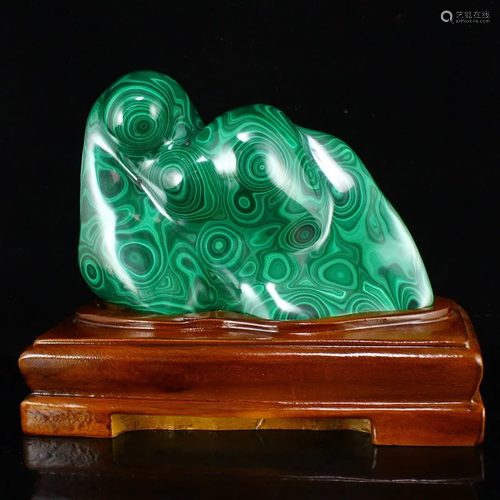 Superb Design Natural Malachite Original Stone Statue