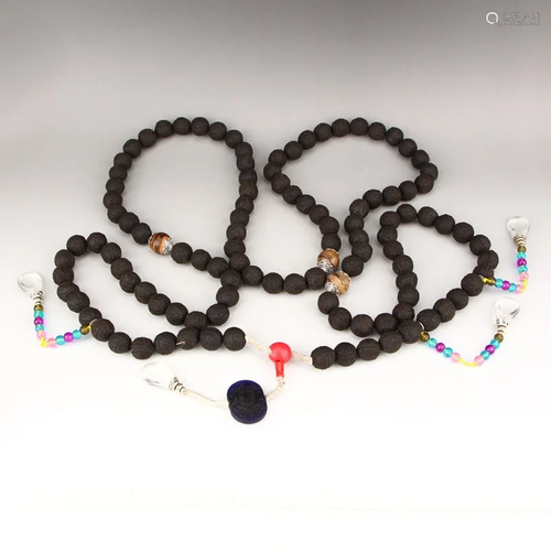 Chenxiang Wood & Crystal Beads Court Officials Necklace