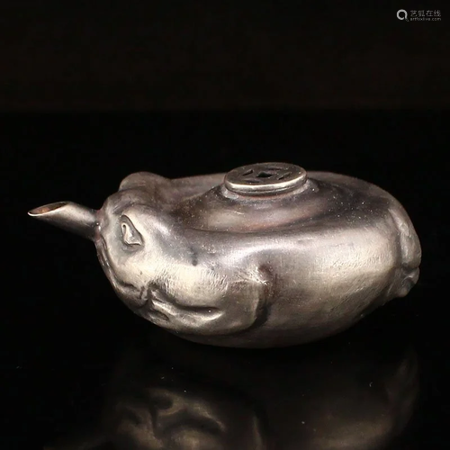 Vintage Chinese Pure Silver Fortune Beast Yandi