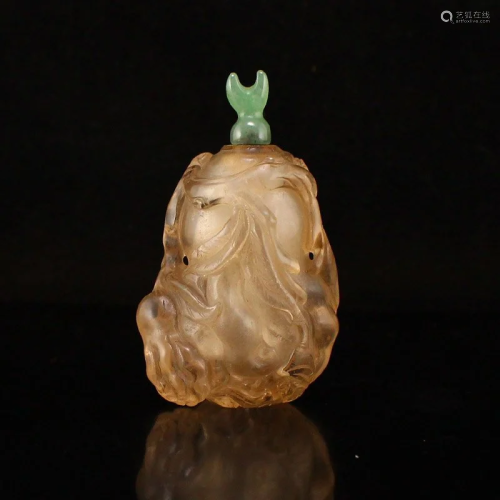 Qing Dy Crystal Chayote Shape Snuff Bottle