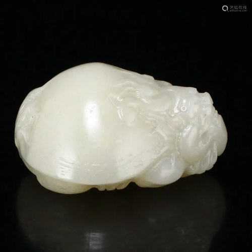 Chinese Hetian Jade Fortune Dragon Turtle Pendant