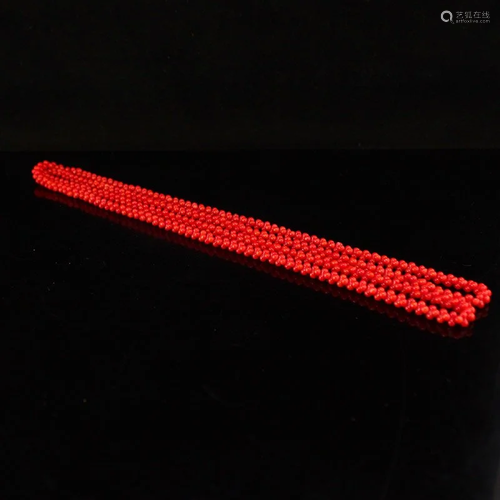 Beautiful Red Coral Beads Necklace