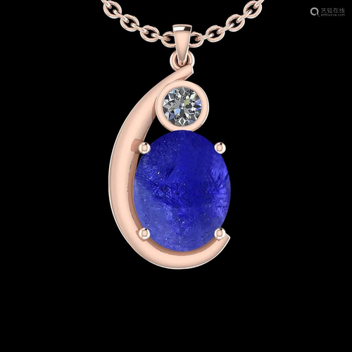 Certified 8.25 Ctw Tanzanite And Diamond SI2/I114K Rose