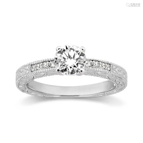 1.20ctw Antique style Style Diamond Engagement Ring Set