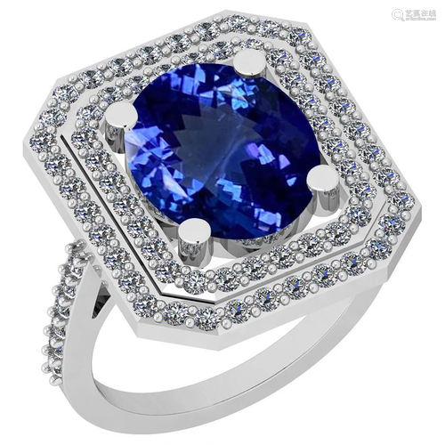 Certified 6.80 Ctw VS/SI1 Tanzanite And Diamond 14K …