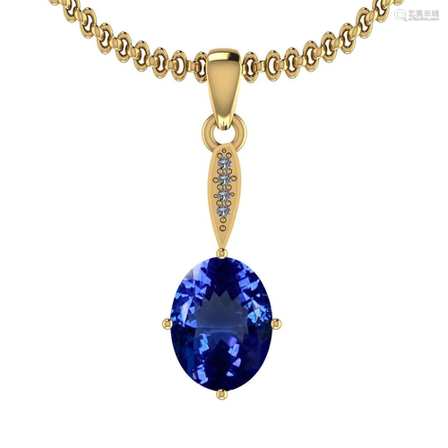 Certified 4.84 Ctw VS/SI1 Tanzanite And Diamond 14k Yel