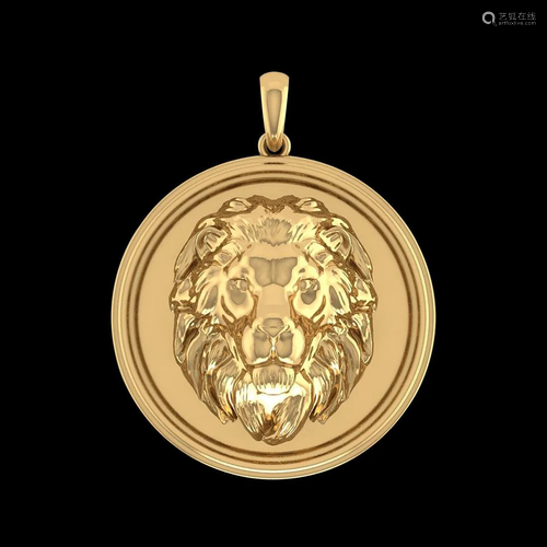 Lion Pendant 14K Yellow Gold