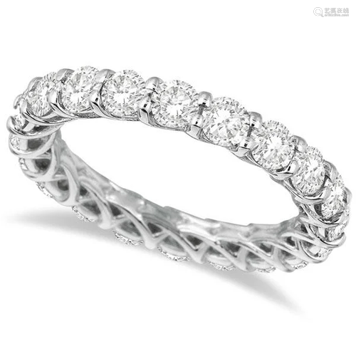 Luxury Diamond Eternity Anniversary Ring Band 14k White