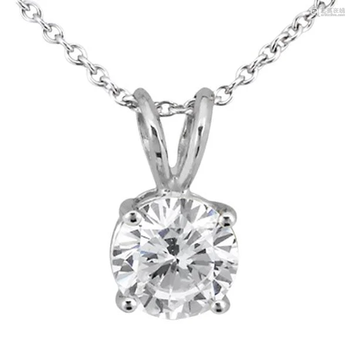 1.50ctw. Round Diamond Solitaire Pendant in Platinum H,