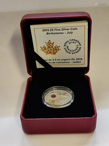 2016 Canada 1/4 oz Silver $5 Birthstones (July)