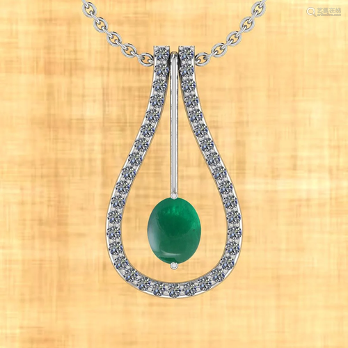 Certified 8.69 Ctw Emerald And Diamond I1/I2 14K White