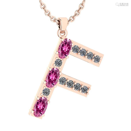 Certified 0.99 Ctw Pink Tourmaline And Diamond Alphabet