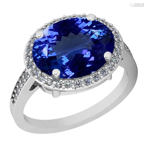 Certified 5.56 Ctw VS/SI1 Tanzanite and Diamond 14K …