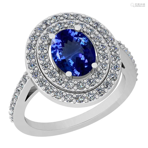 Certified 2.79 Ctw VS/SI1 Tanzanite And Diamond 14K …