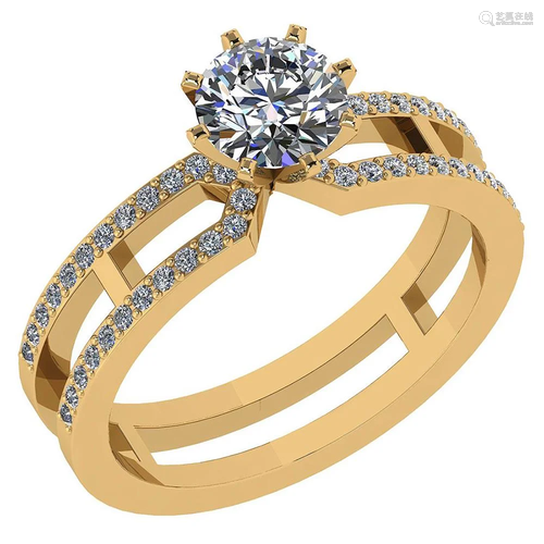 Certified 1.32 Ctw Diamond 14k Yellow Gold Engageme…