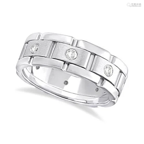 Mens Wide Band Diamond Eternity Wedding Ring 14kt …