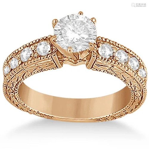 1.70ctw Antique style Style Diamond Engagement Ring Set