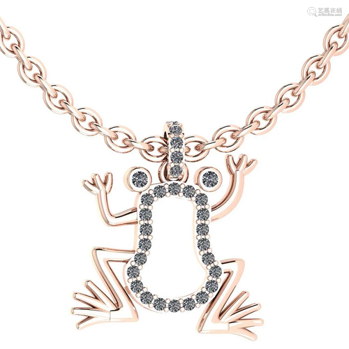 Certified 0.24 Ctw Diamond Frog Necklace Animal New …