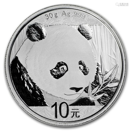 2018 China 30 gram Silver Panda BU