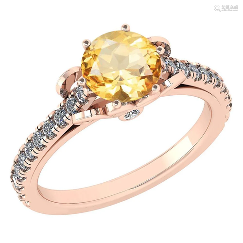 Certified 1.58 Ctw Citrine And Diamond Ladies Fashion H