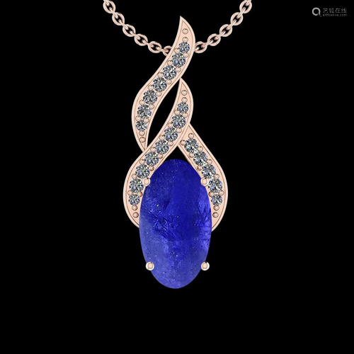 Certified 6.00 Ctw Tanzanite And Diamond SI2/I114K Rose