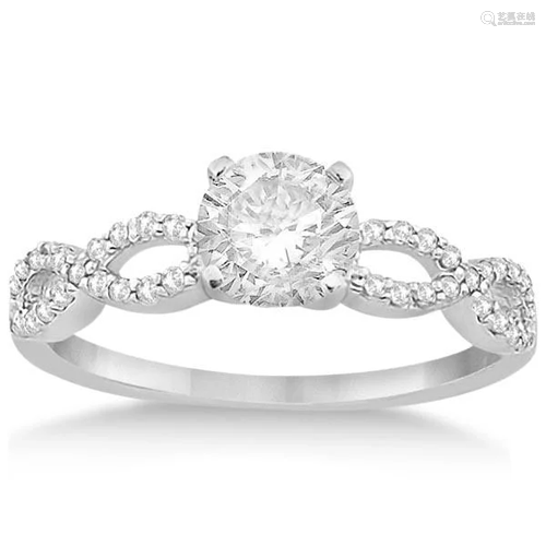 Edwardian Diamond Halo Engagement Ring Floral 14k White