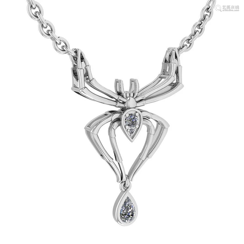 Certified 0.28 Ctw Diamond VS/SI1 Spider Necklace 14…