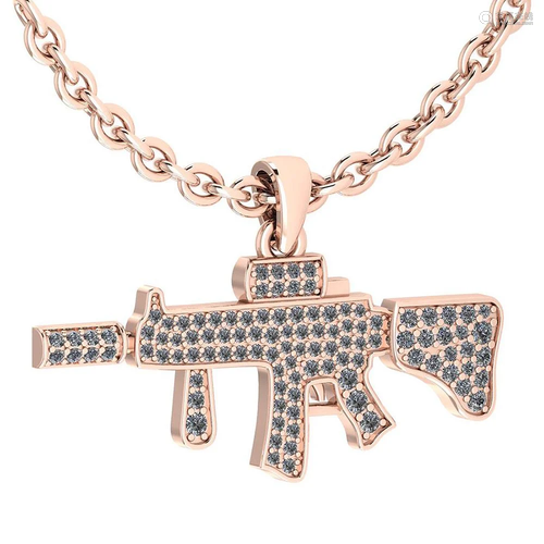 Certified 0.52 CTW Diamond Rifle Necklace 18K Rose Go